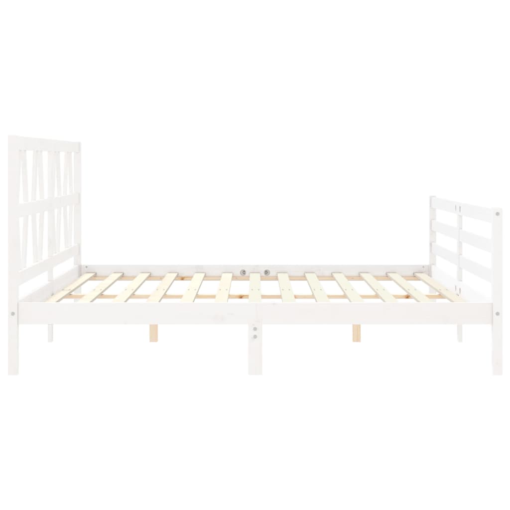 Estrutura cama Super King Size c/ cabeceira madeira branco