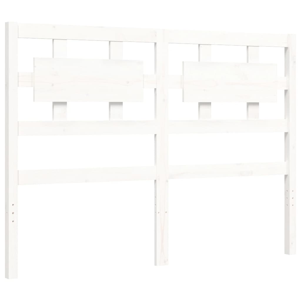 Estrutura de cama com cabeceira 140x190cm madeira maciça branco