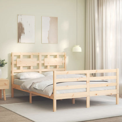 Estrutura de cama com cabeceira 120x200 cmmadeira maciça