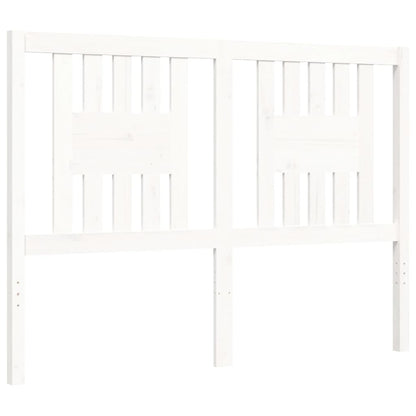 Estrutura de cama com cabeceira 140x190cm madeira maciça branco