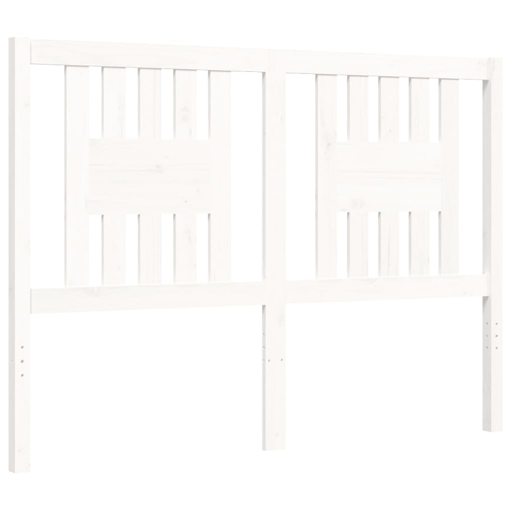 Estrutura de cama com cabeceira 120x200cm madeira maciça branco