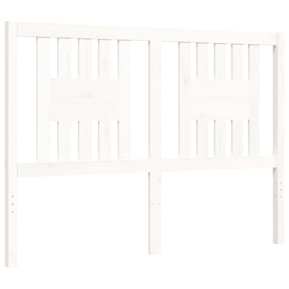 Estrutura de cama com cabeceira 120x200cm madeira maciça branco