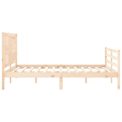 Estrutura de cama com cabeceira 160x200 cm madeira maciça