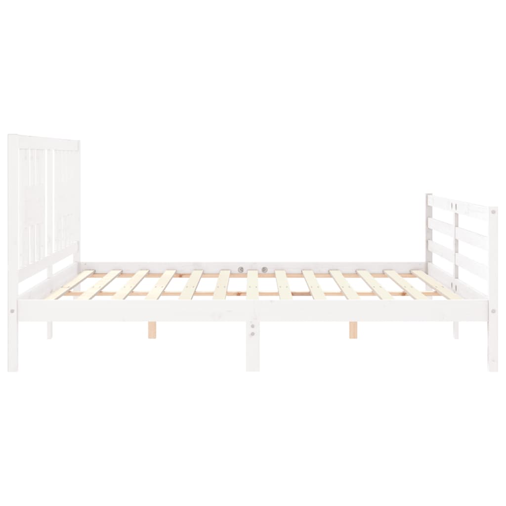 Estrutura cama Super King Size c/ cabeceira madeira branco