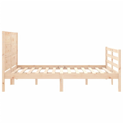 Estrutura de cama com cabeceira 140x190 cm madeira maciça