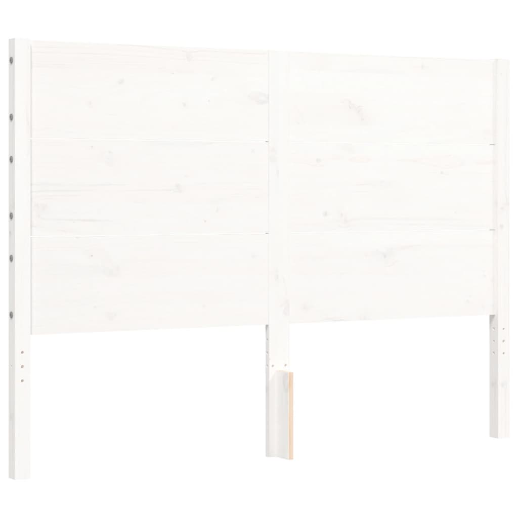 Estrutura de cama com cabeceira 140x190cm madeira maciça branco