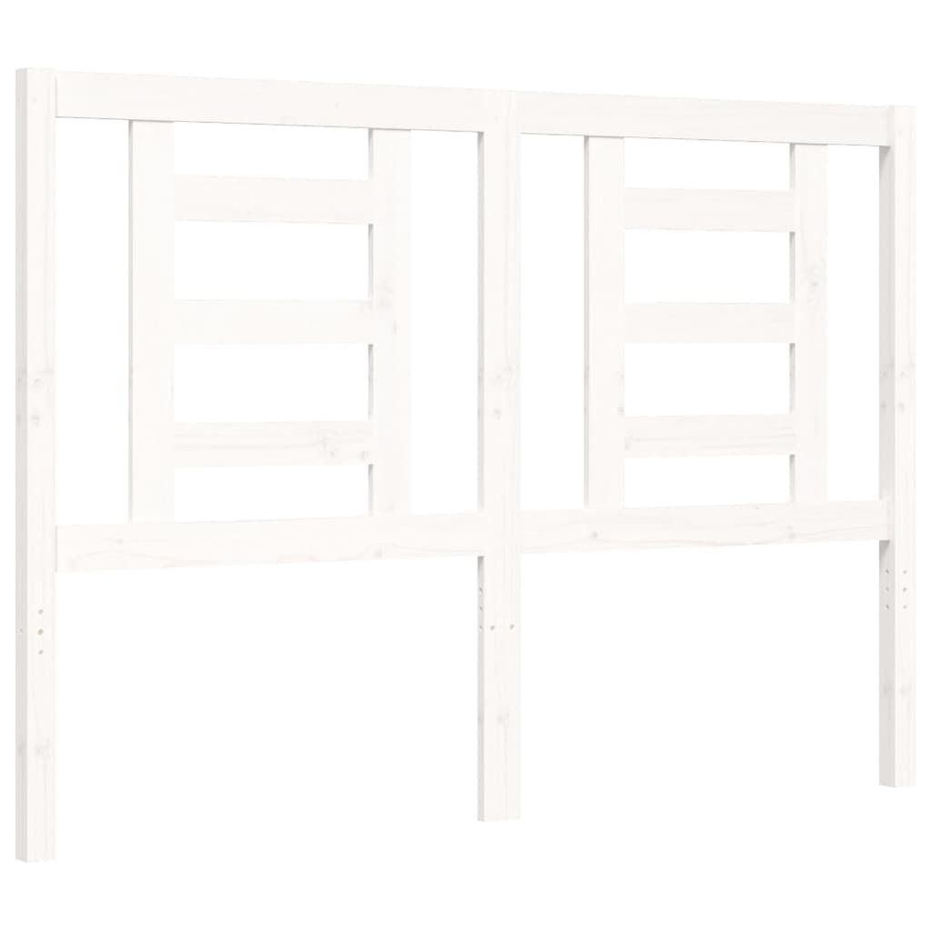 Estrutura de cama com cabeceira 140x190cm madeira maciça branco