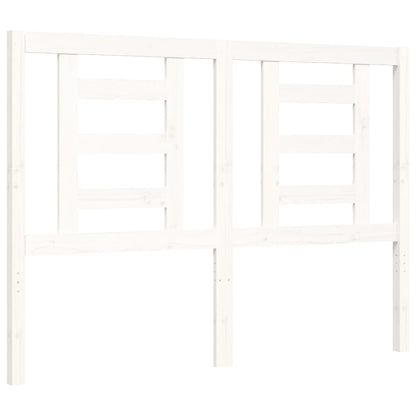 Estrutura de cama com cabeceira 140x190cm madeira maciça branco