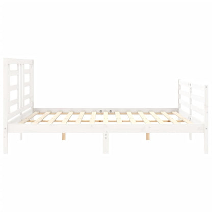 Estrutura cama Super King Size c/ cabeceira madeira branco