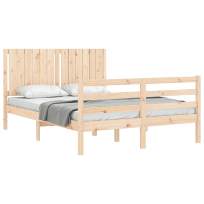 Estrutura de cama com cabeceira 140x190 cm madeira maciça