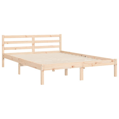 Estrutura de cama com cabeceira 140x190 cm madeira maciça