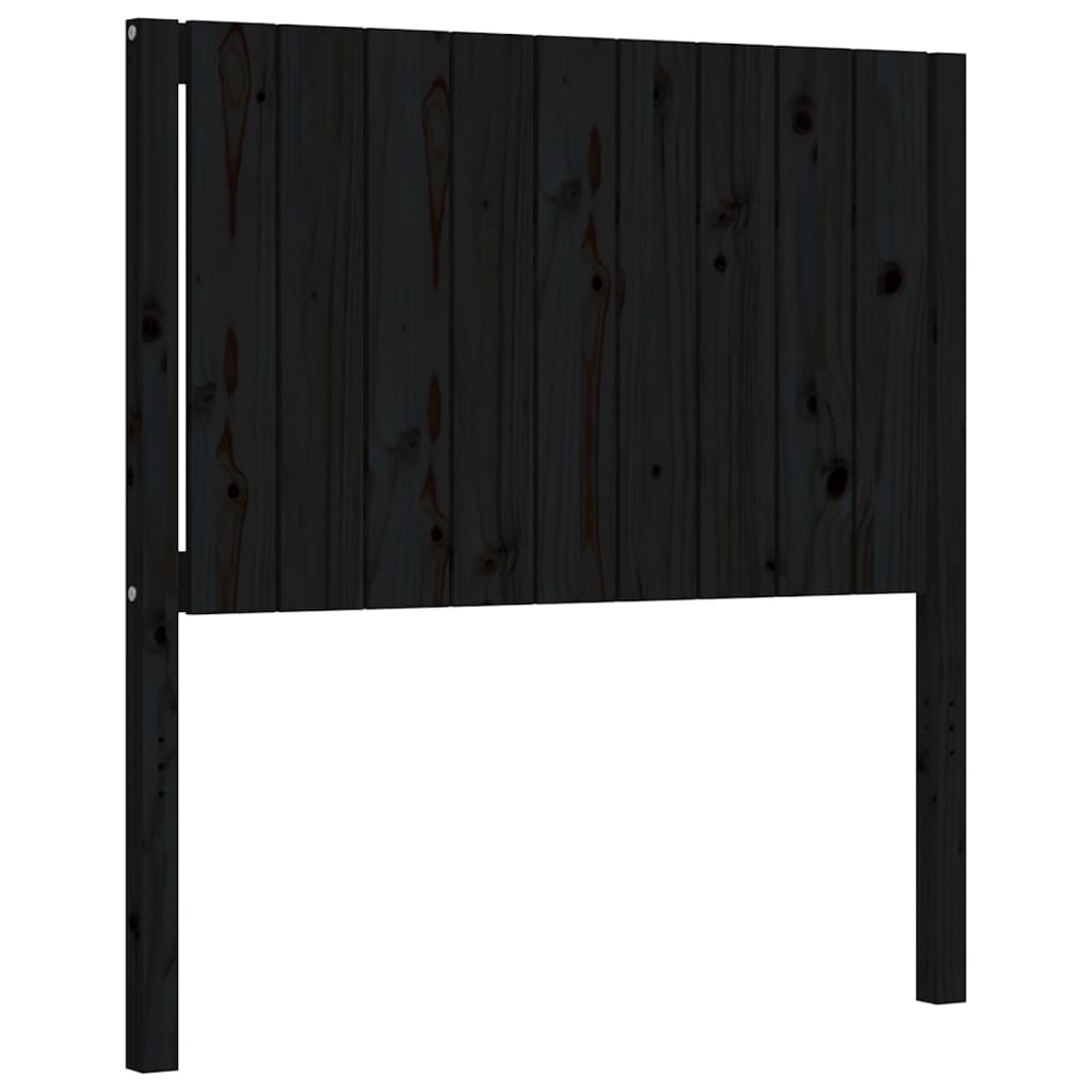 Estrutura de cama com cabeceira 90x200 cm madeira maciça preto