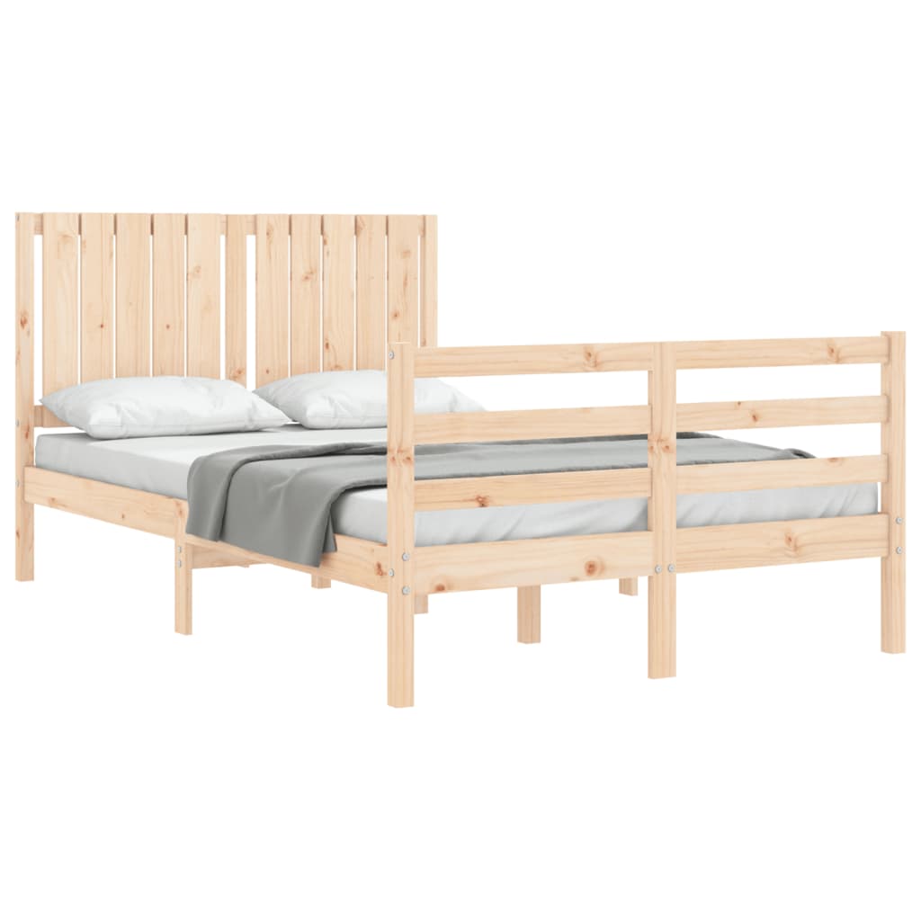 Estrutura de cama com cabeceira 120x200 cmmadeira maciça