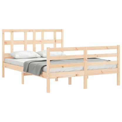 Estrutura de cama com cabeceira 140x190 cm madeira maciça