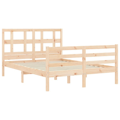 Estrutura de cama com cabeceira 140x190 cm madeira maciça