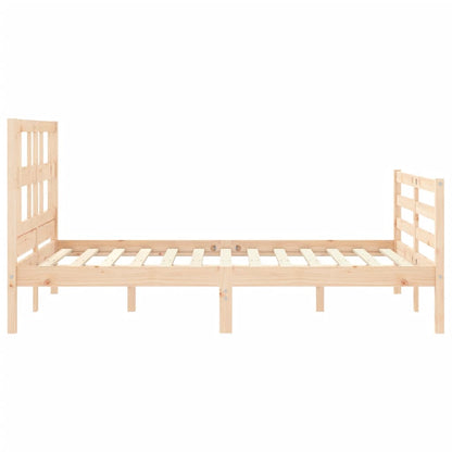 Estrutura de cama com cabeceira 140x190 cm madeira maciça