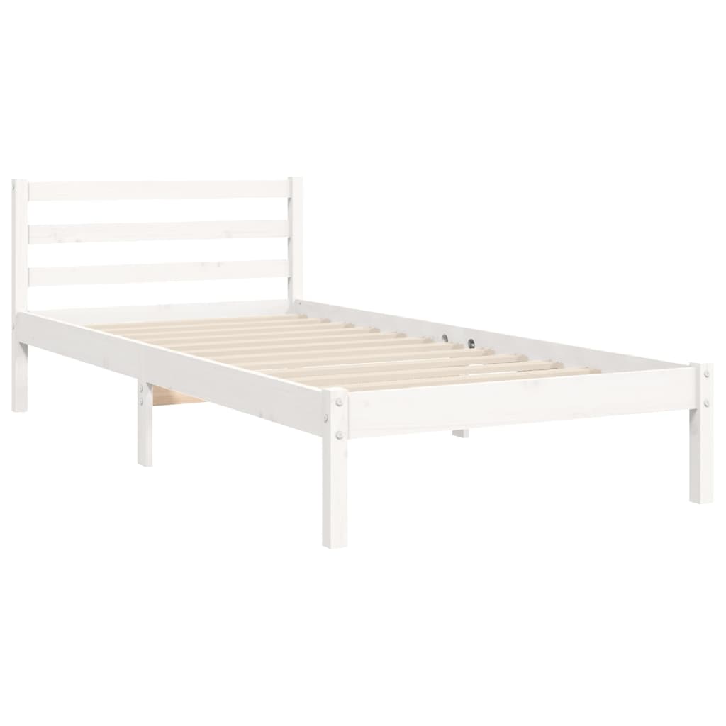 Estrutura de cama com cabeceira 90x200 cm madeira maciça