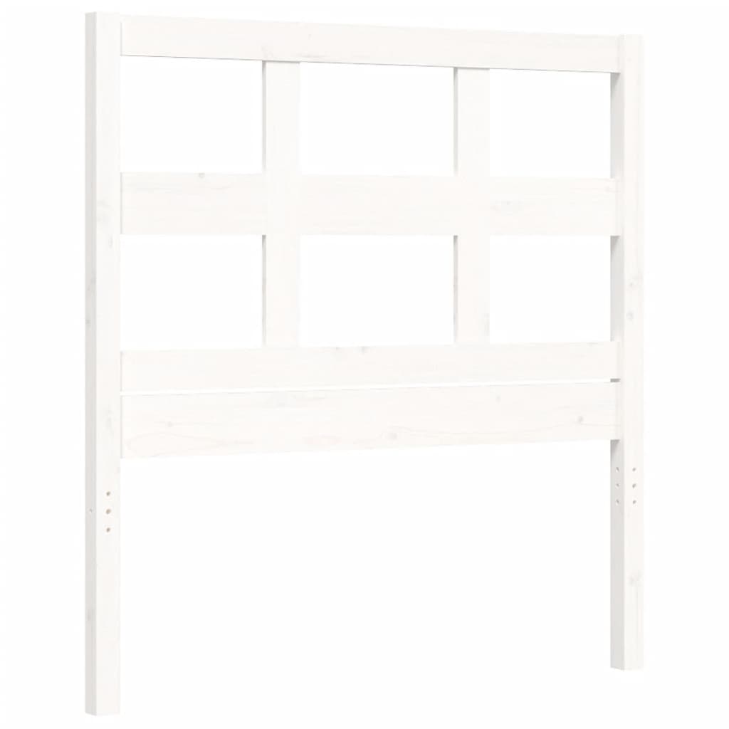 Estrutura de cama com cabeceira 100x200cm madeira maciça branco