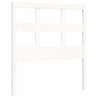 Estrutura de cama com cabeceira 100x200cm madeira maciça branco