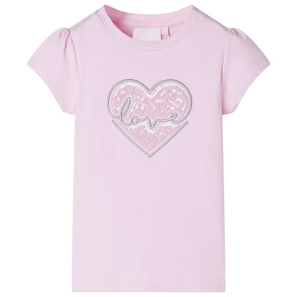 T-shirt de criança rosa-claro 128