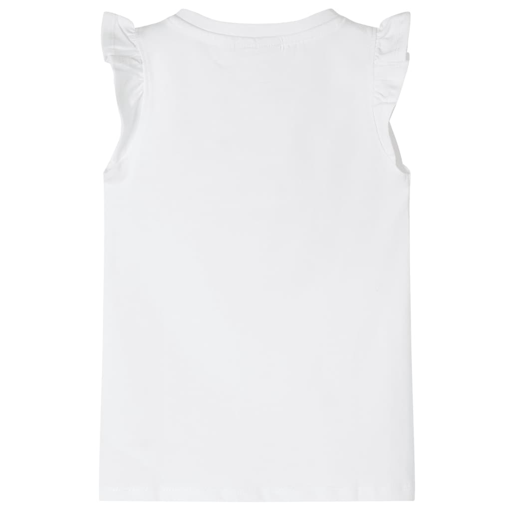 T-shirt p/ criança manga com folhos branco 92