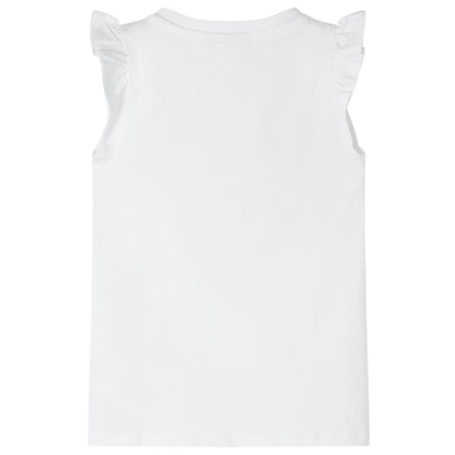 T-shirt p/ criança manga com folhos branco 92