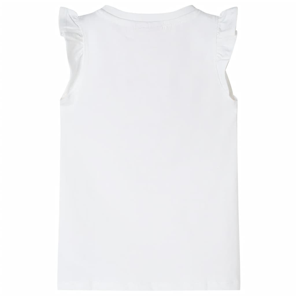 T-shirt p/ criança manga com folhos branco 140