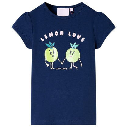 T-shirt infantil azul-escuro 128