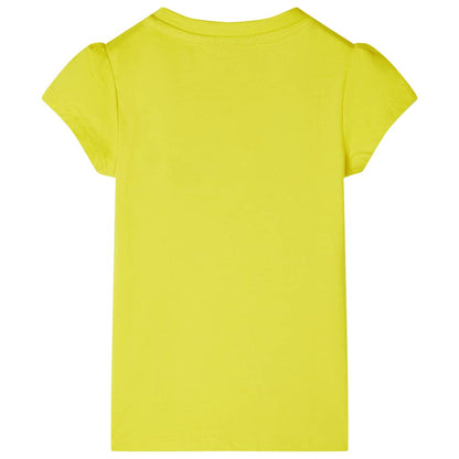 T-shirt de manga curta para criança amarelo-brilhante 128