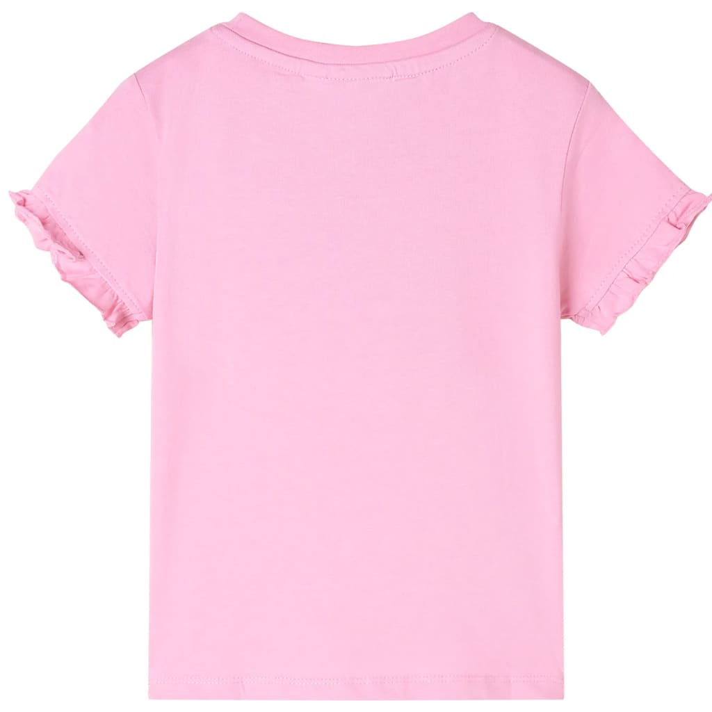 T-shirt manga curta para criança rosa-choque 92