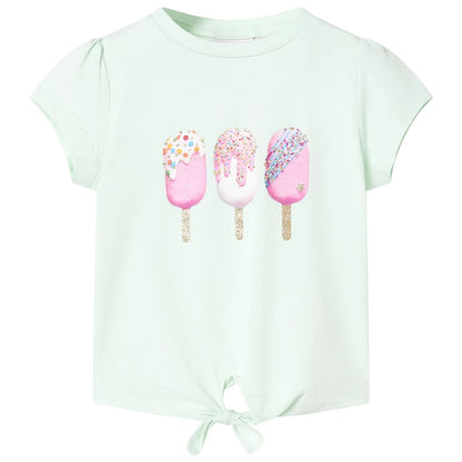 T-shirt infantil menta-claro 128