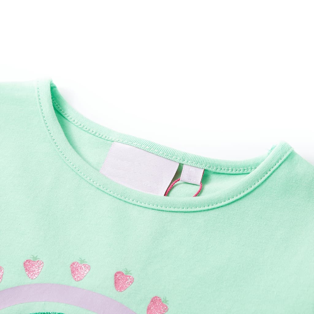 T-shirt infantil verde brilhante 92