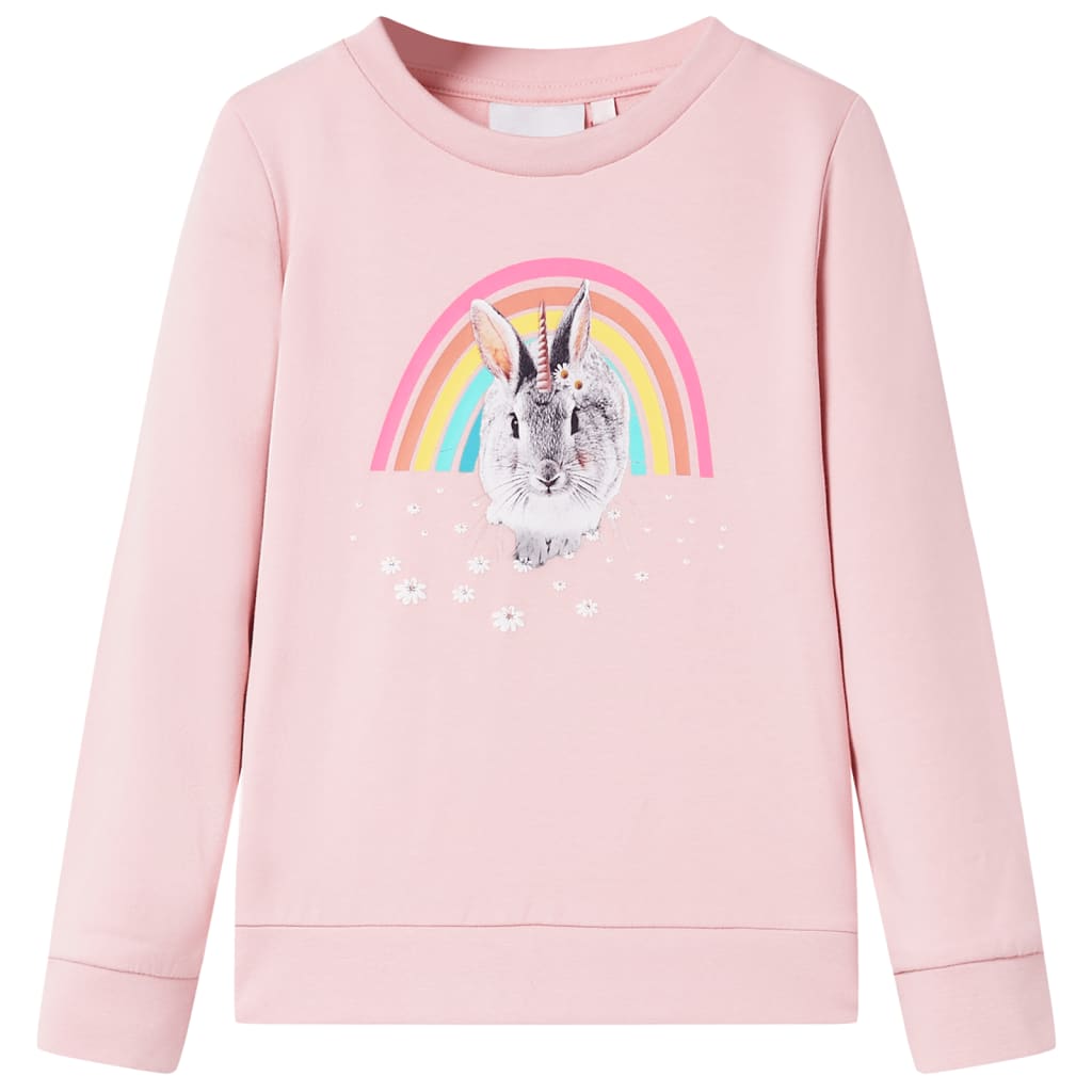 Sweatshirt para criança cor rosa-claro 140