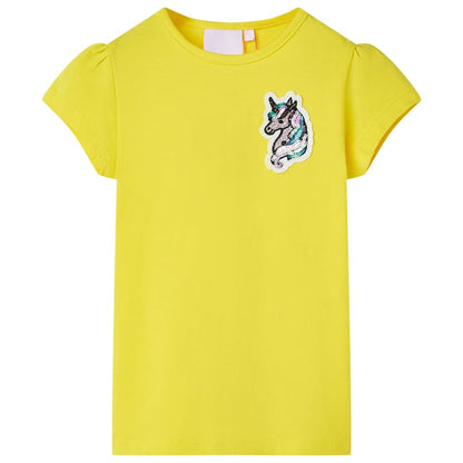 T-shirt de criança amarelo brilhante 104