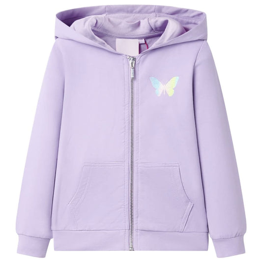 Sweatshirt para criança com capuz lilás 92