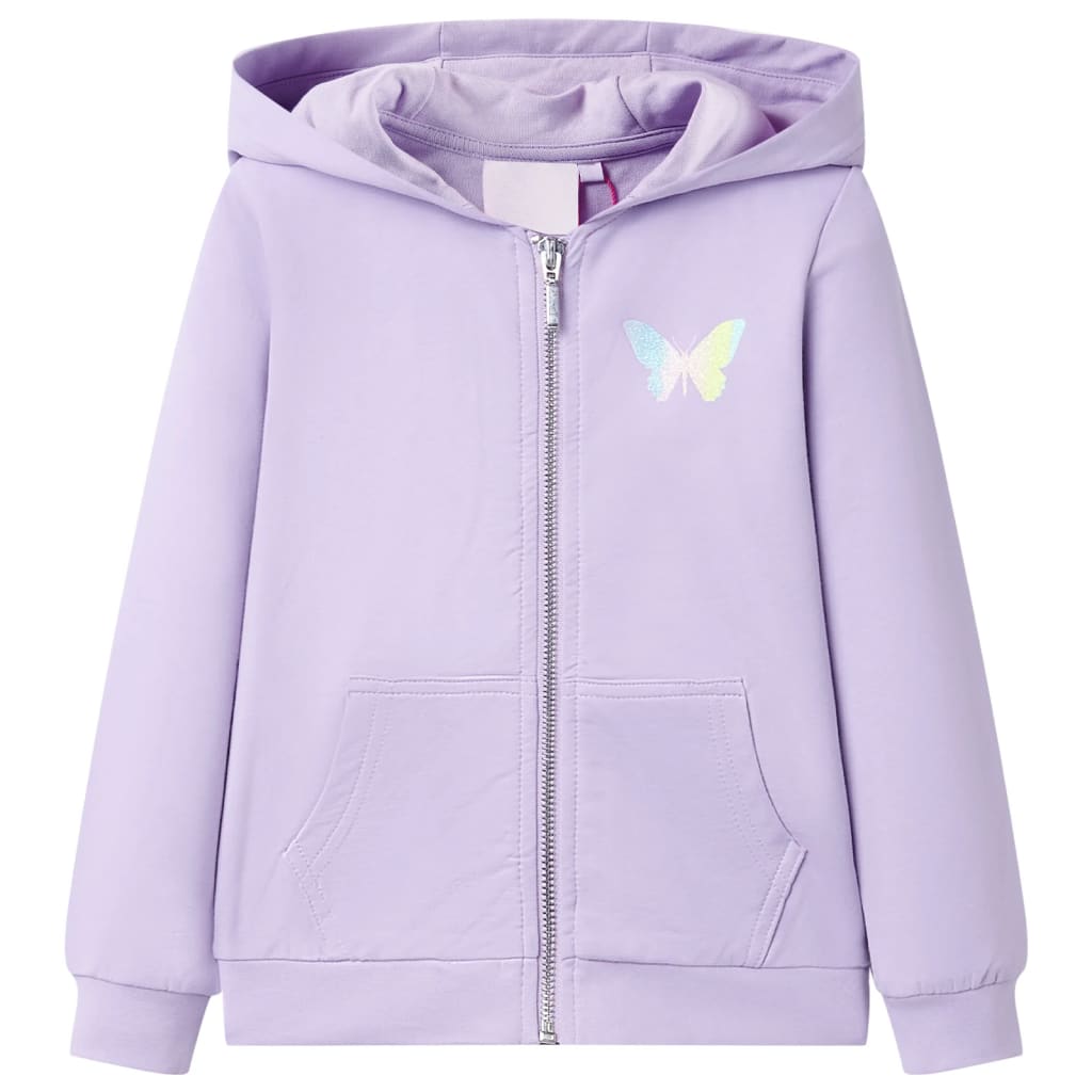 Sweatshirt para criança com capuz lilás 128