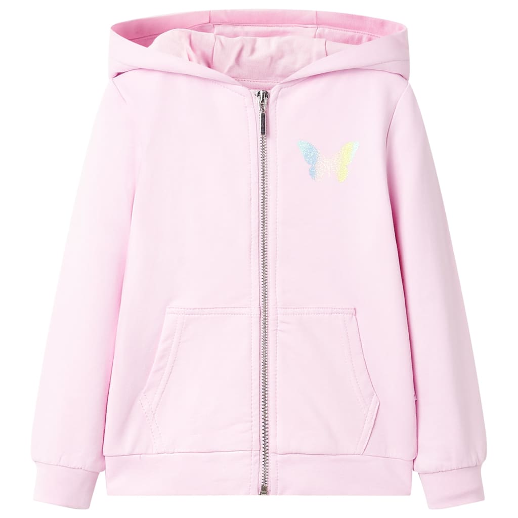 Sweatshirt para criança com capuz rosa-claro 92