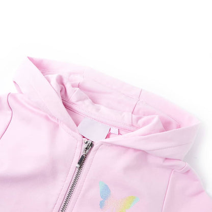 Sweatshirt para criança com capuz rosa-claro 92