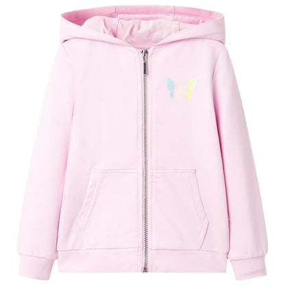 Sweatshirt para criança com capuz rosa-claro 104