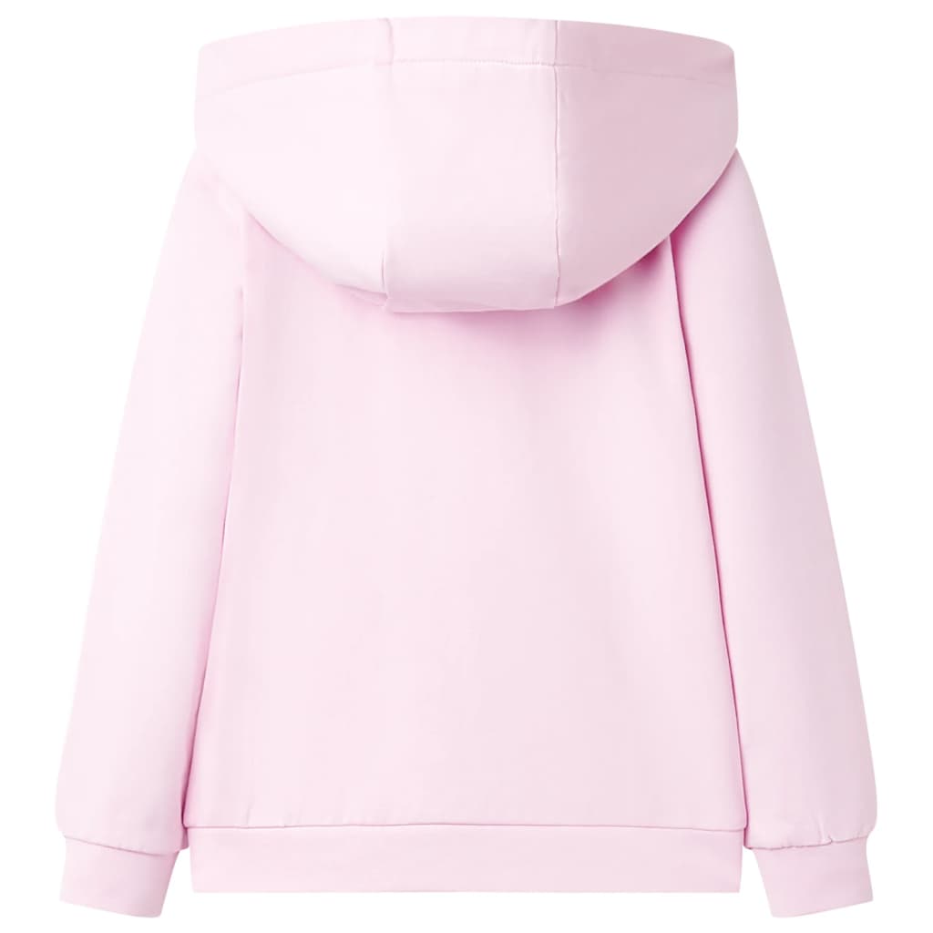 Sweatshirt para criança com capuz rosa-claro 104