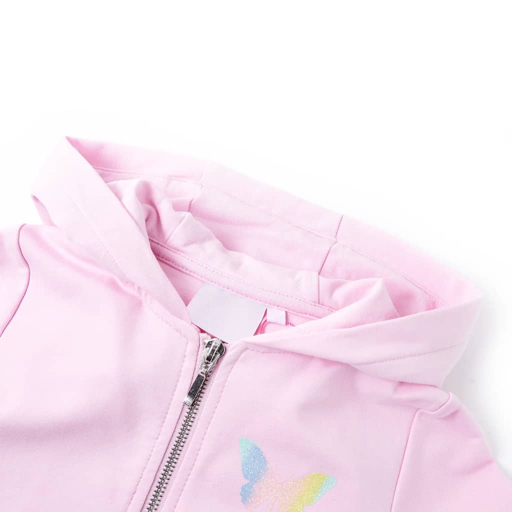 Sweatshirt para criança com capuz rosa-claro 104