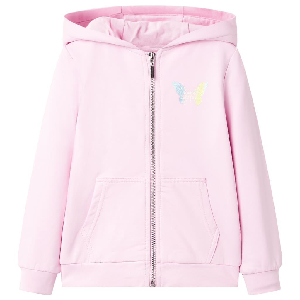 Sweatshirt para criança com capuz rosa-claro 116