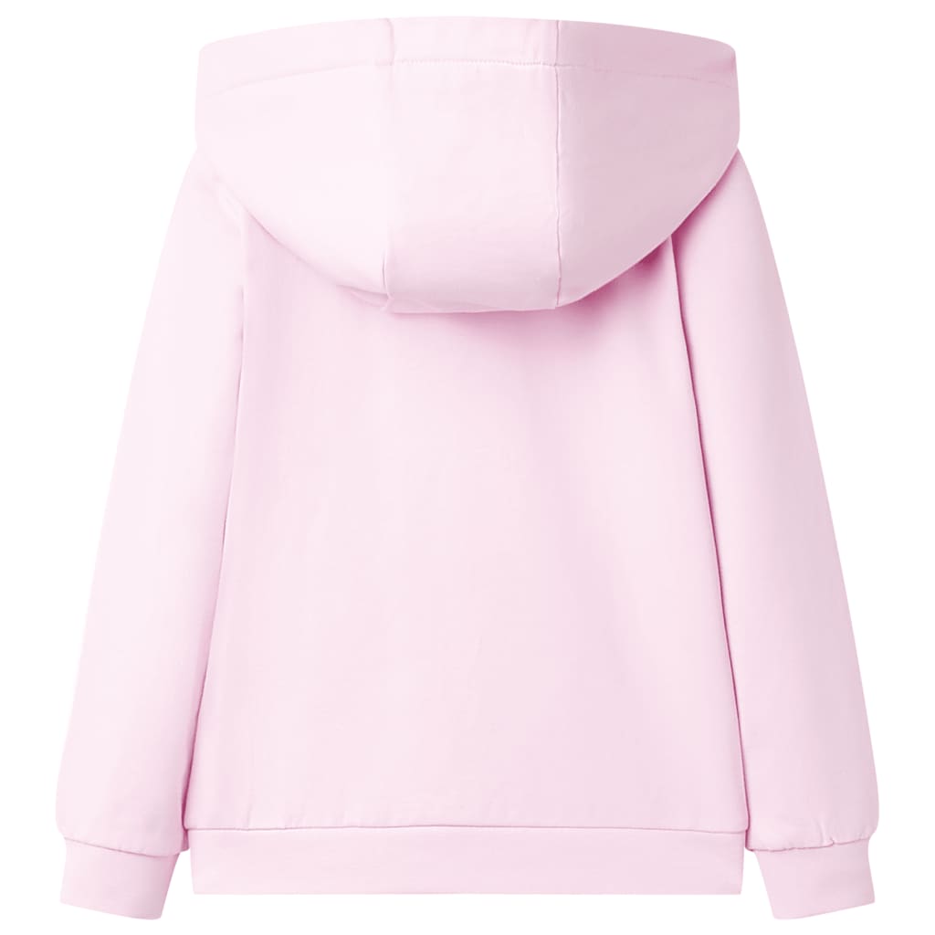 Sweatshirt para criança com capuz rosa-claro 116