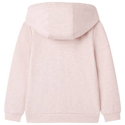 Sweatshirt para criança com capuz e fecho mistura de rosa claro 92