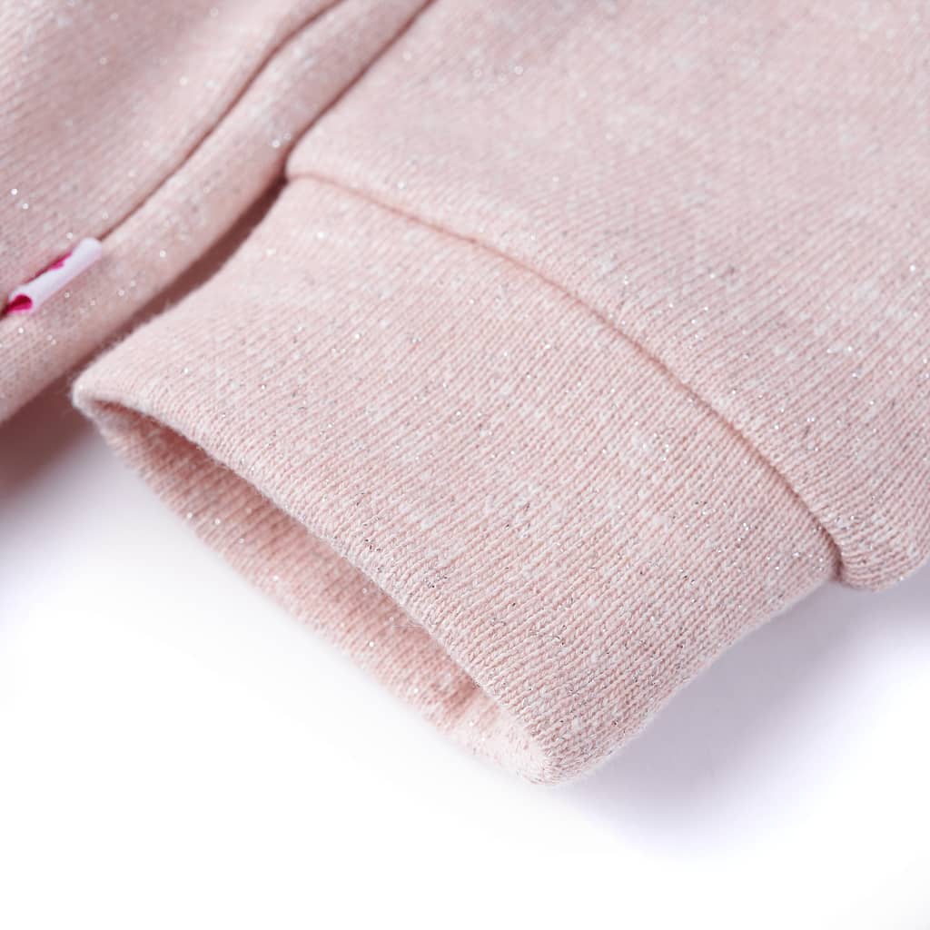 Sweatshirt para criança com capuz e fecho mistura de rosa claro 92