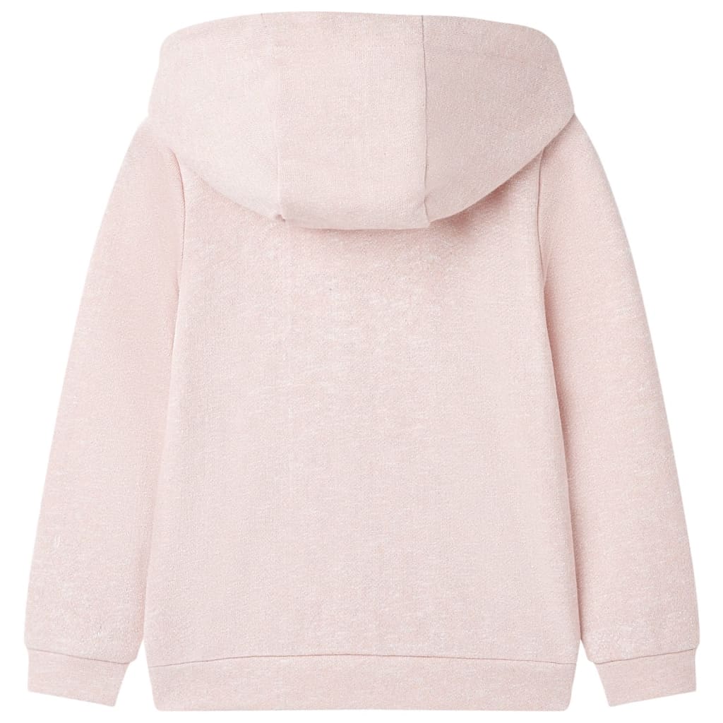 Sweatshirt para criança com capuz e fecho mistura de rosa claro 104