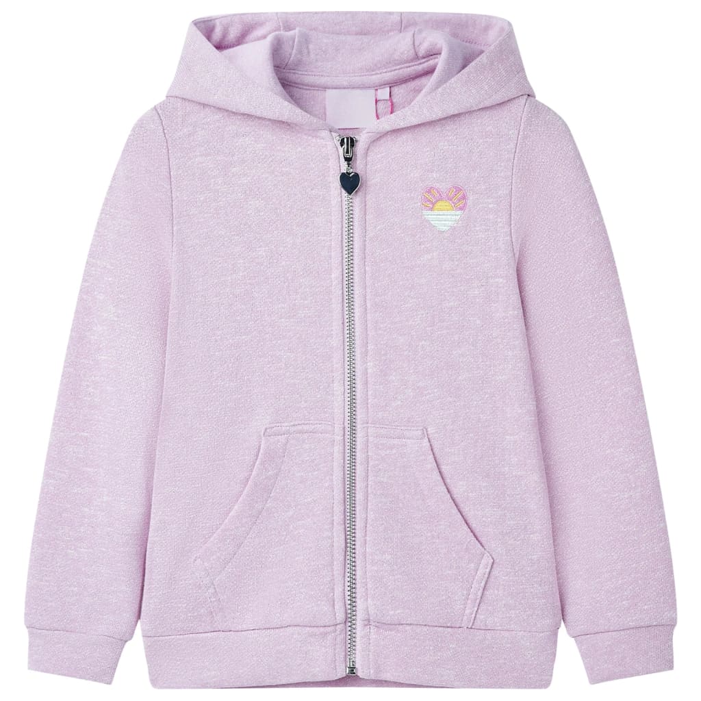 Sweatshirt para criança com capuz e fecho mistura de lila 92