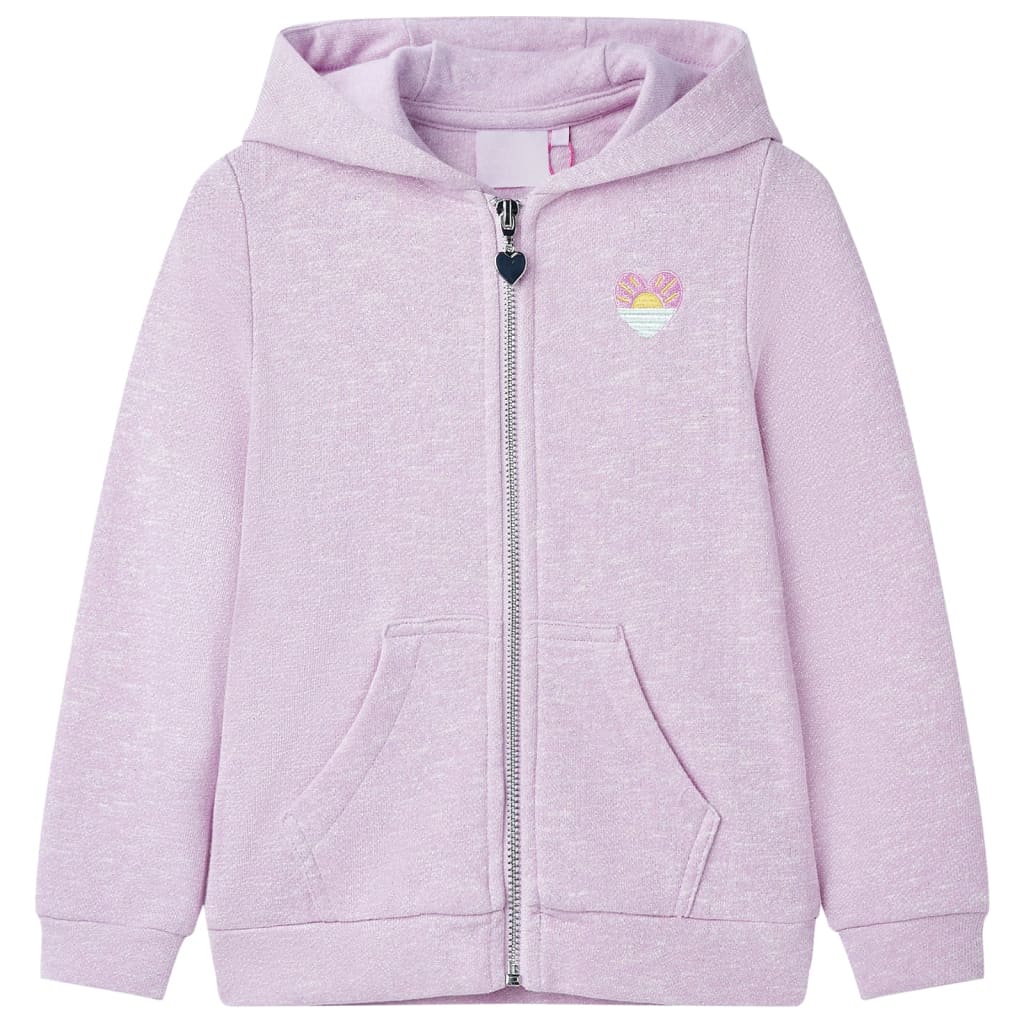 Sweatshirt para criança com capuz e fecho mistura de lila 128