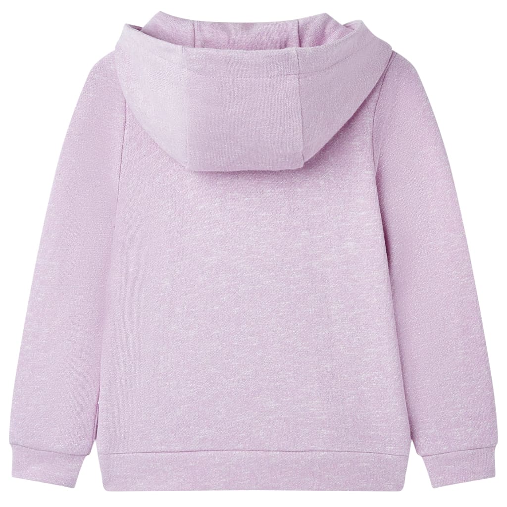 Sweatshirt para criança com capuz e fecho mistura de lila 128