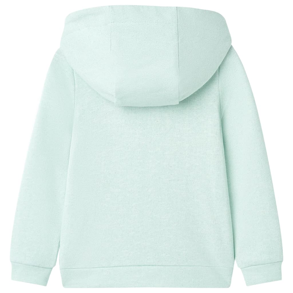 Sweatshirt para criança com capuz e fecho menta-claro misto 140